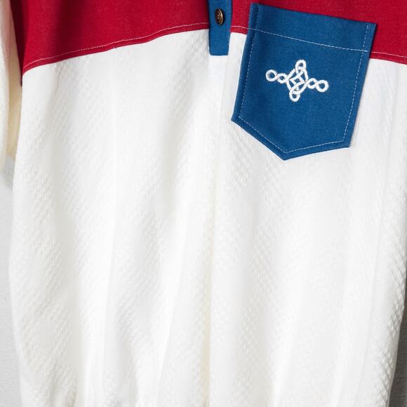 Graff Californiawear Colorblock Polo Red White Blue XL Nautical Preppy - Picture 4 of 8